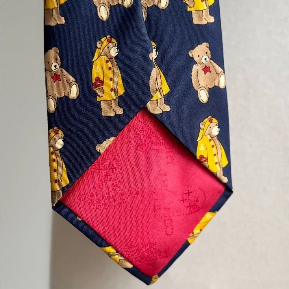 JOHN COMFORT Navy Silk Teddy Bear Tie